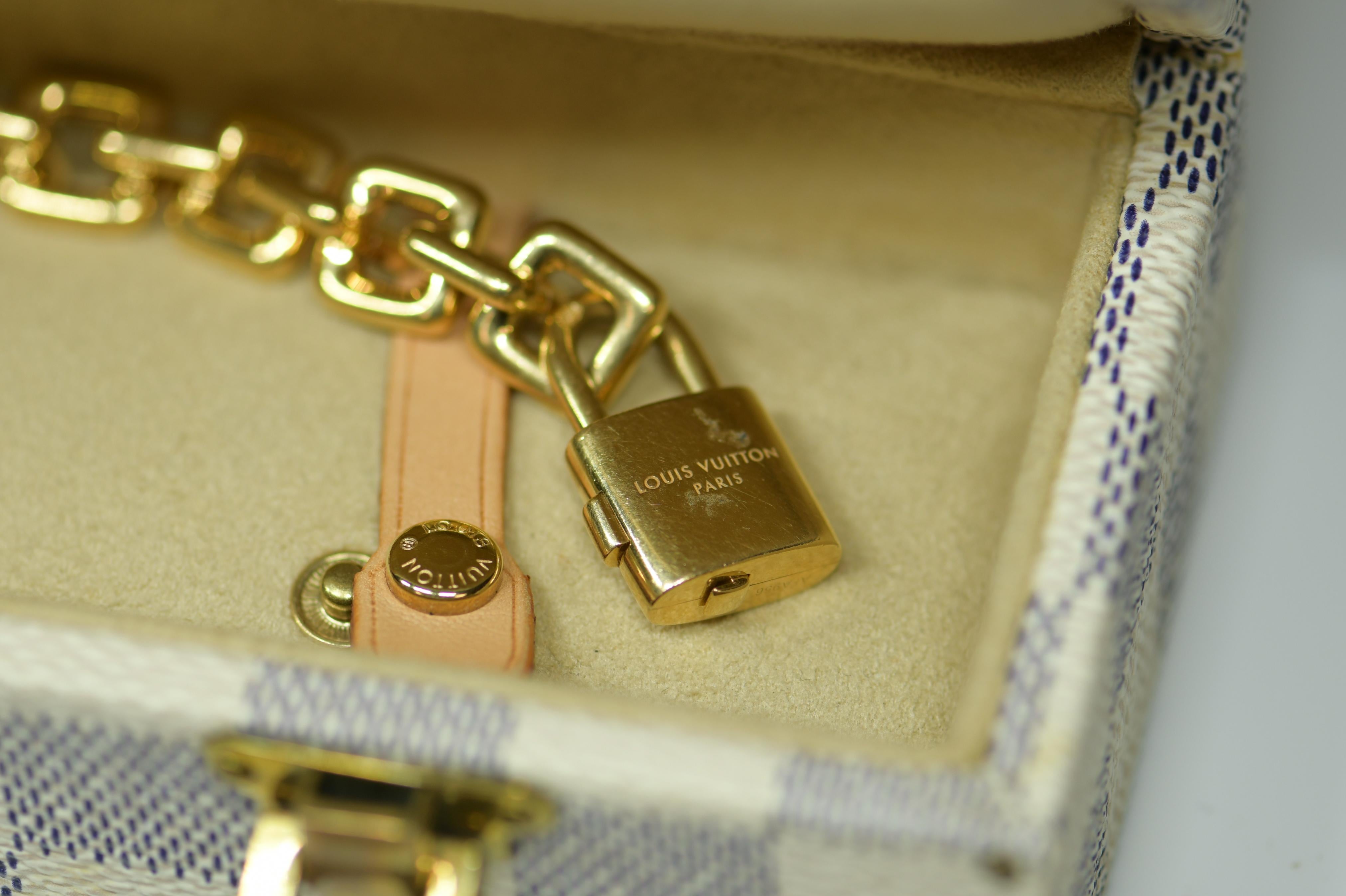 Square Cut Louis Vuitton Vintage 18 Karat Gold Charm Bracelet with Original Case