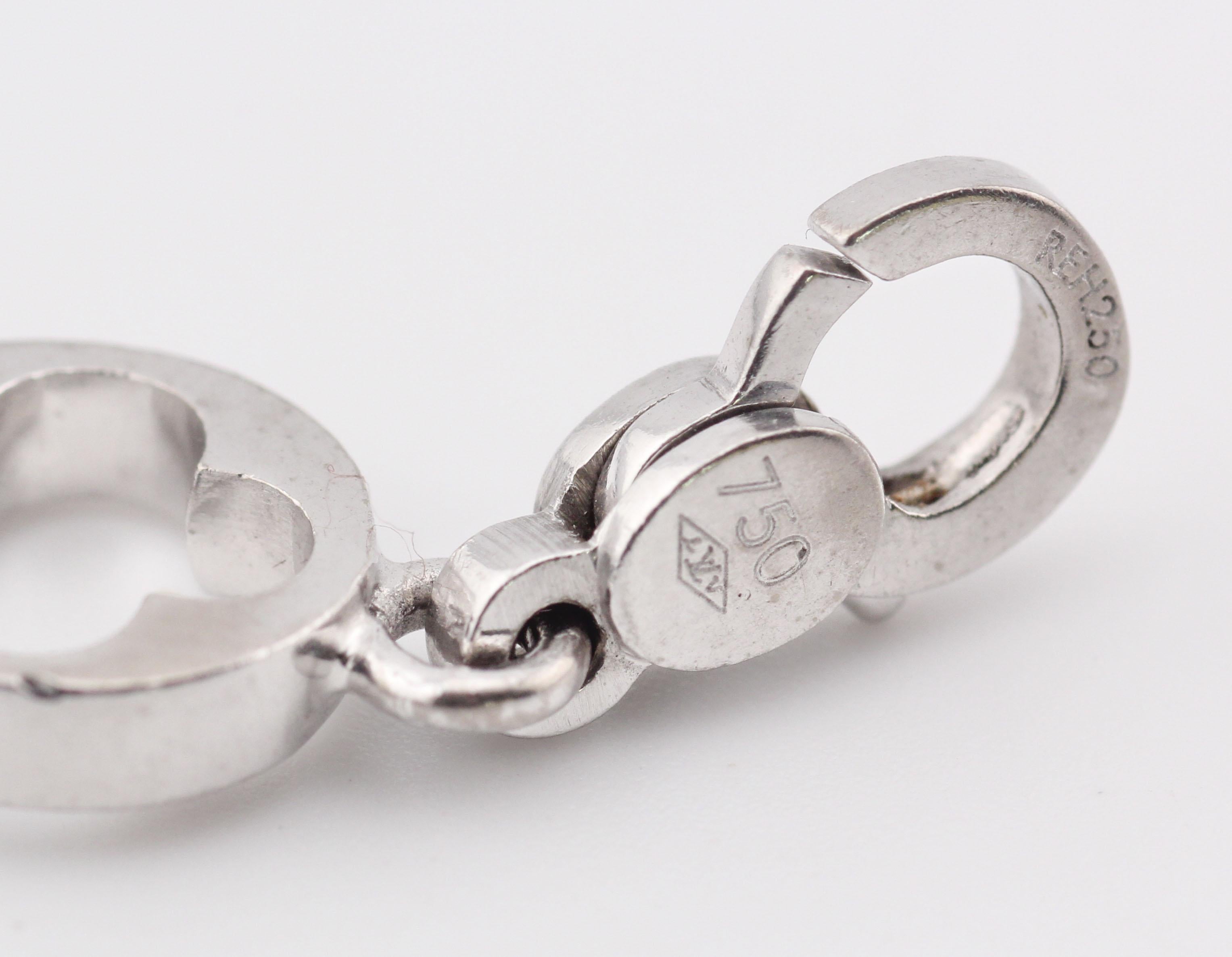 Louis Vuitton Vintage 18k White Gold Key Charm Pendant in vendita 1