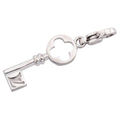 Louis Vuitton Vintage 18k White Gold Key Charm Pendant