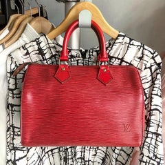 Louis Vuitton Vintage 1991 Red Epi Speedy 25 Bag