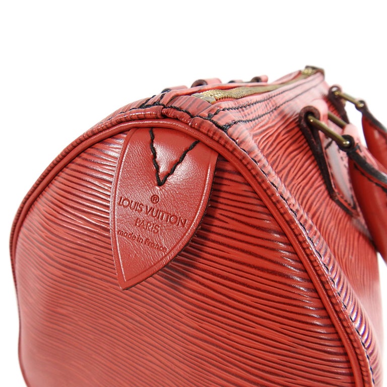 Louis Vuitton Vintage 1991 Red Epi Speedy 25 Bag For Sale at 1stdibs