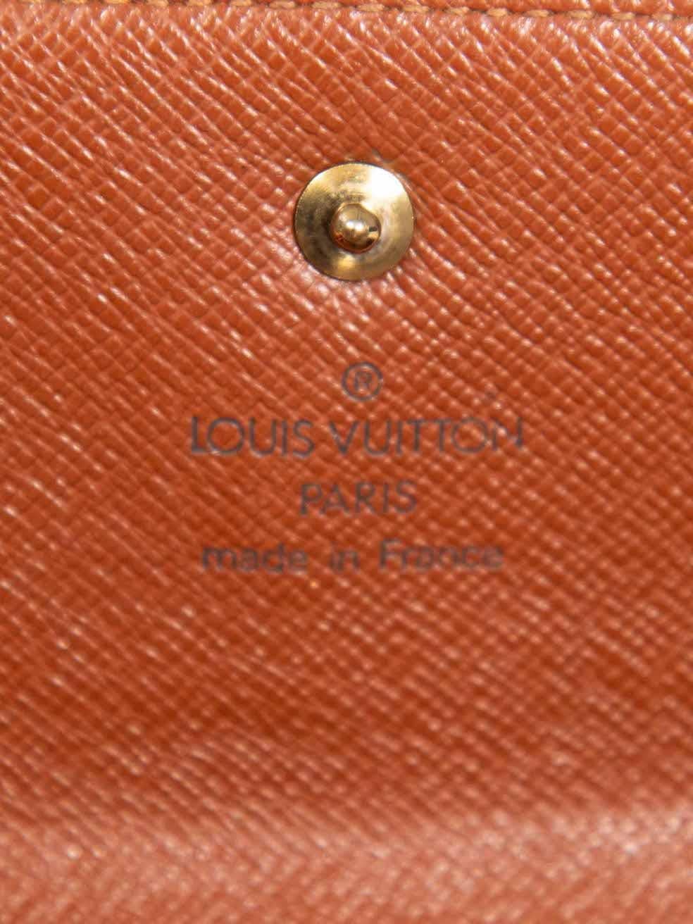 Louis Vuitton Vintage 2002 Brown Leather Monogram Sarah Wallet For Sale 2