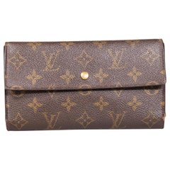 Louis Vuitton Vintage 2002 Brown Leather Monogram Sarah Wallet