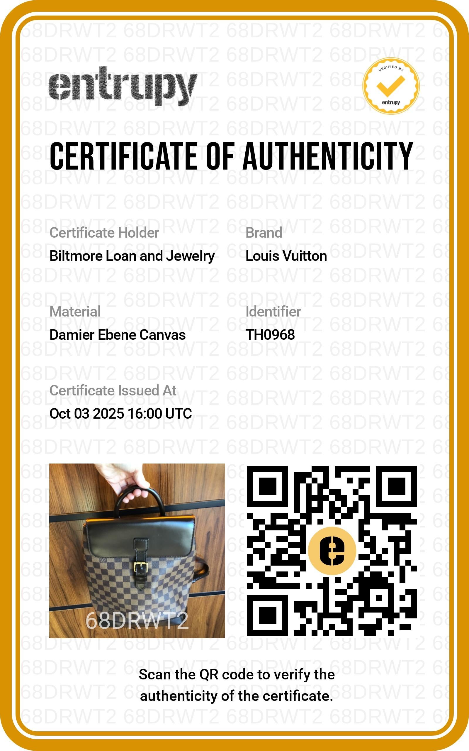 Louis Vuitton Vintage 90s Damier Ebene Soho Backpack en vente 7