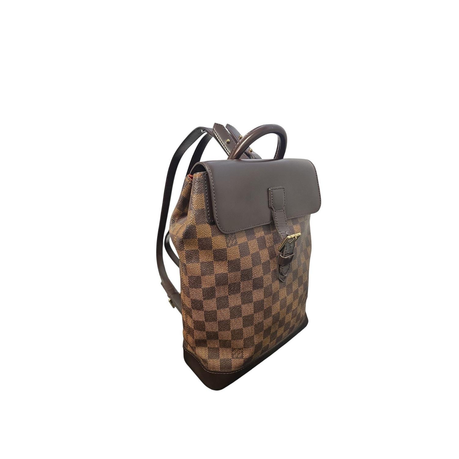Louis Vuitton Vintage 90s Damier Ebene Soho Backpack Bon état - En vente à Scottsdale, AZ