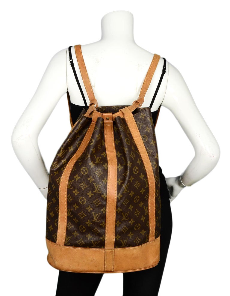 Louis Vuitton Monogram Randonnee GM Drawstring Sling Backpack Hobo 1015lv37