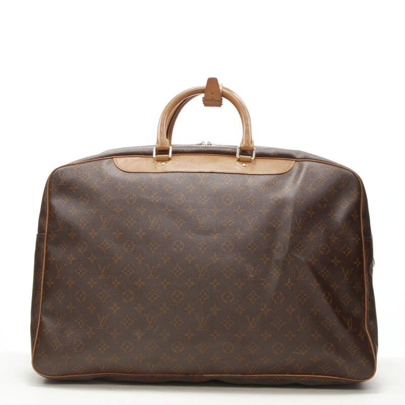 Women's or Men's LOUIS VUITTON VIntage Alize brown monogram leather 2 compartment bag garment bag