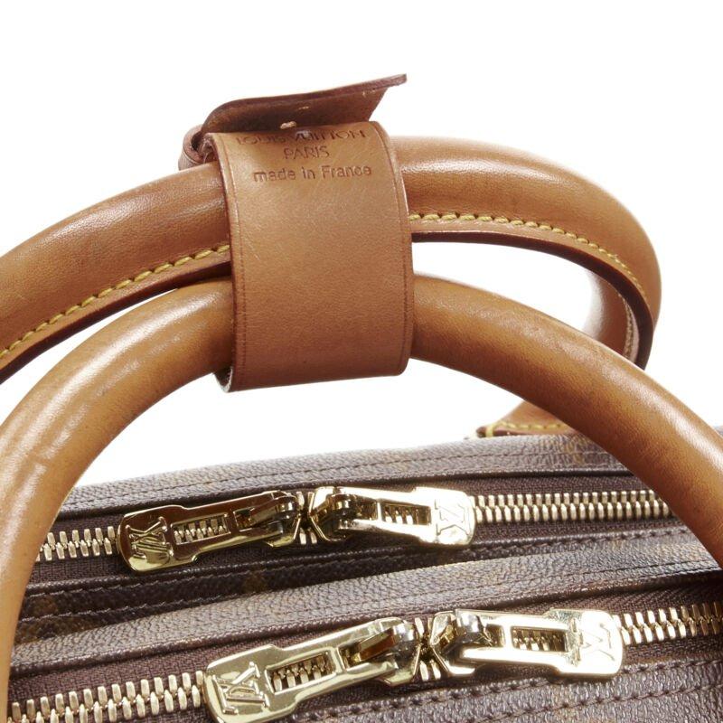 LOUIS VUITTON VIntage Alize brown monogram leather 2 compartment bag garment bag 3