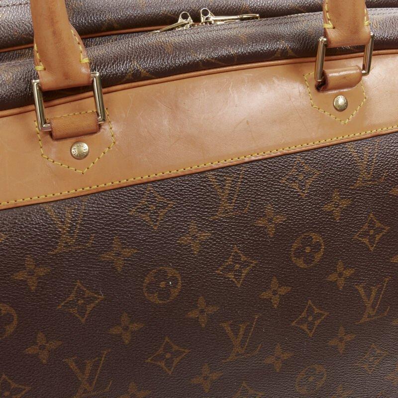 LOUIS VUITTON VIntage Alize brown monogram leather 2 compartment bag garment bag 5