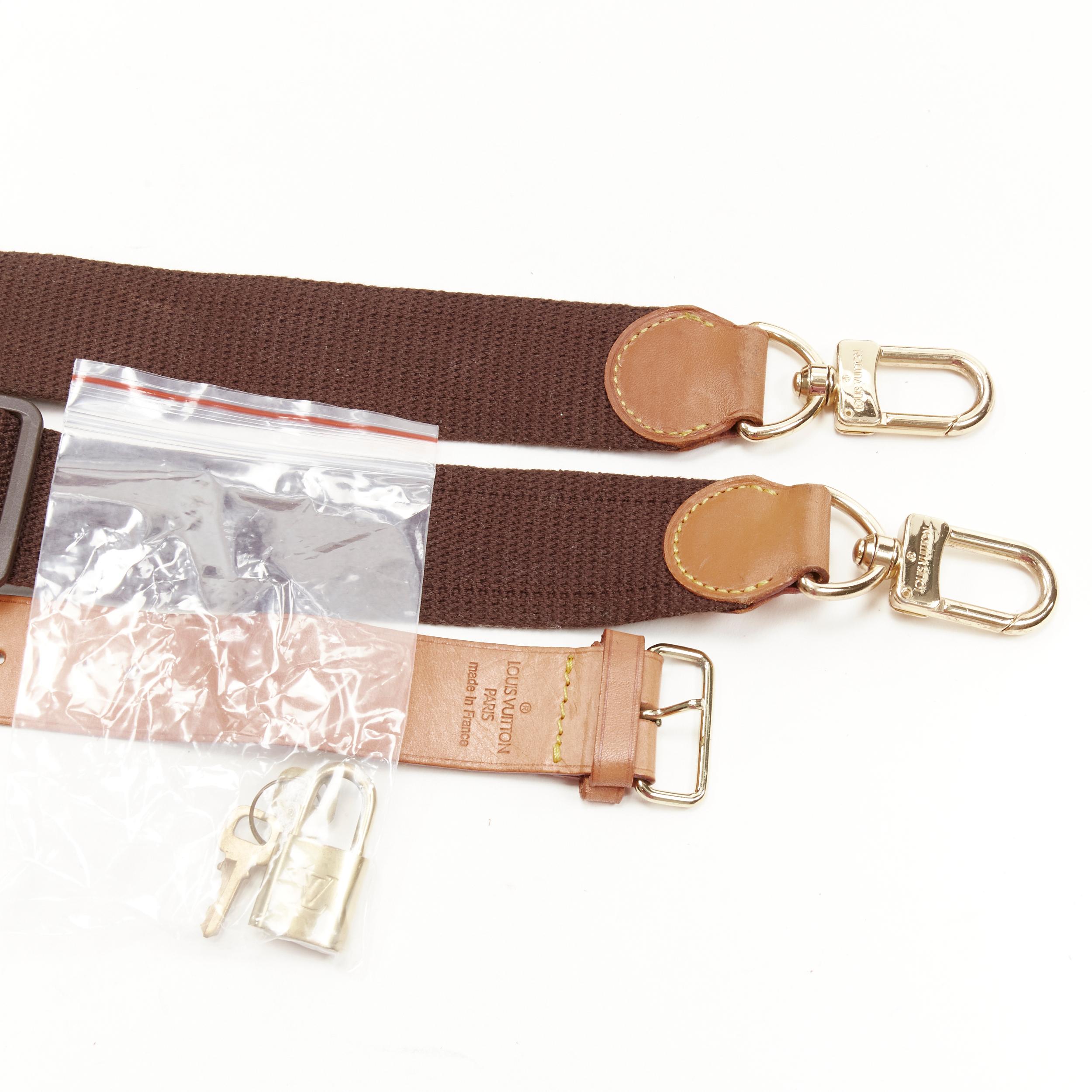 LOUIS VUITTON VIntage Alize brown monogram leather trim 2 compartment bag For Sale 8