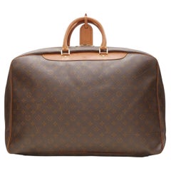 LOUIS VUITTON VIntage Alize brown monogram leather trim 2 compartment bag