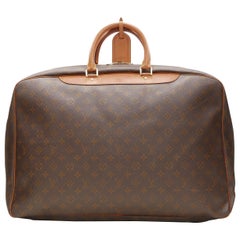LOUIS VUITTON VIntage Alize brown monogram leather trim 2 compartment bag