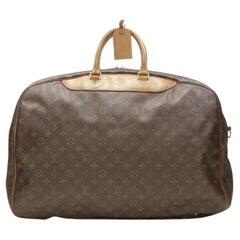 VUITTON VIntage Alize Braune 2-fache Tasche mit Lederbesatz und Monogramm