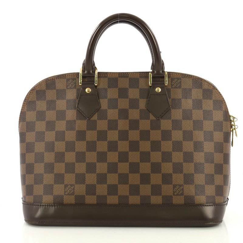Black Louis Vuitton Vintage Alma Handbag Damier PM