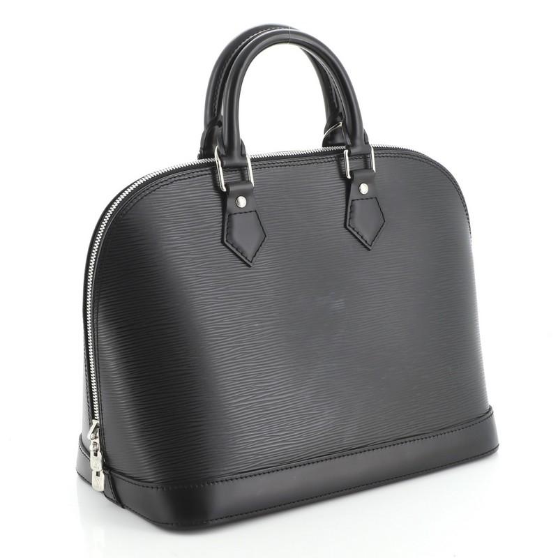 Black Louis Vuitton Vintage Alma Handbag Epi Leather PM