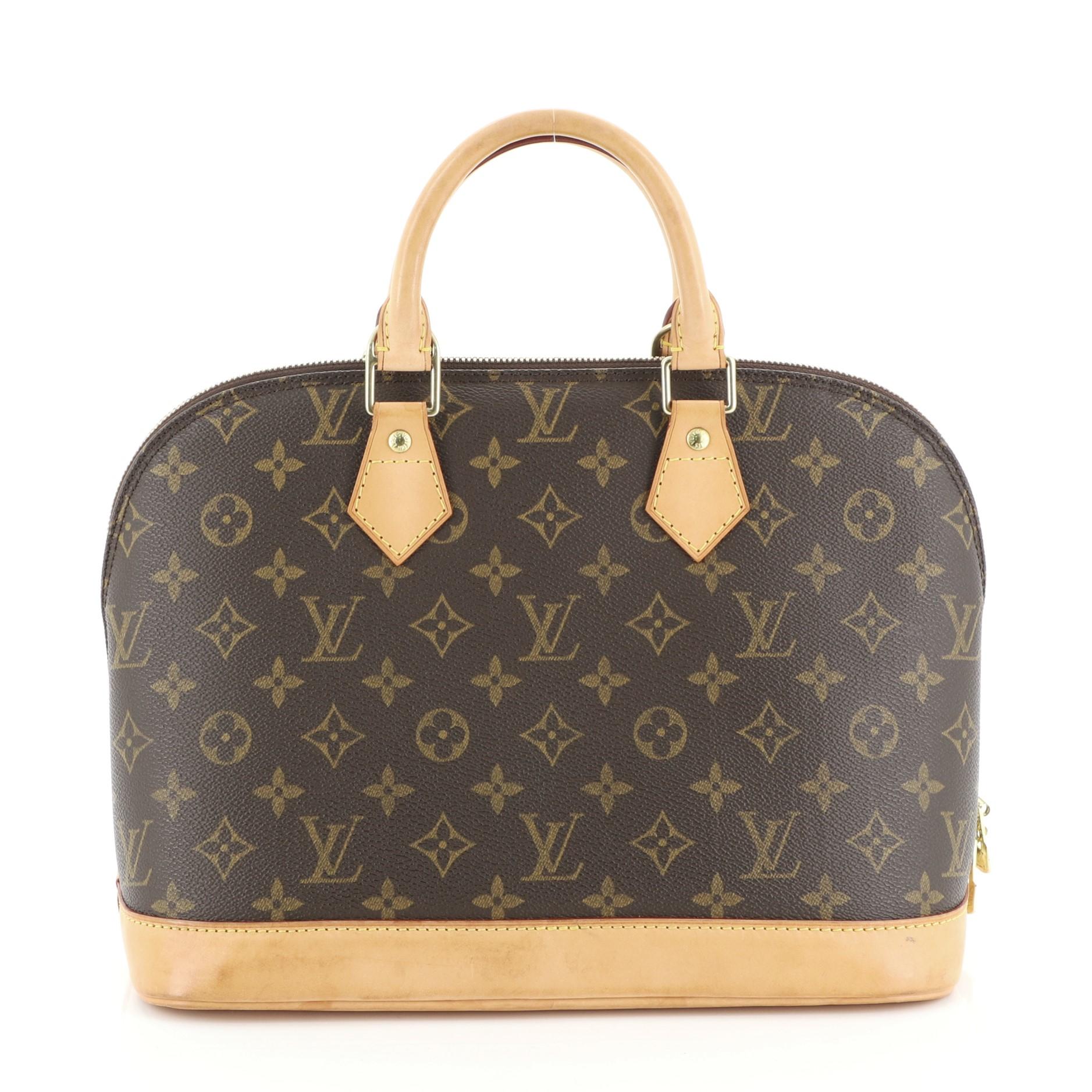 Gray Louis Vuitton Vintage Alma Handbag Monogram Canvas PM