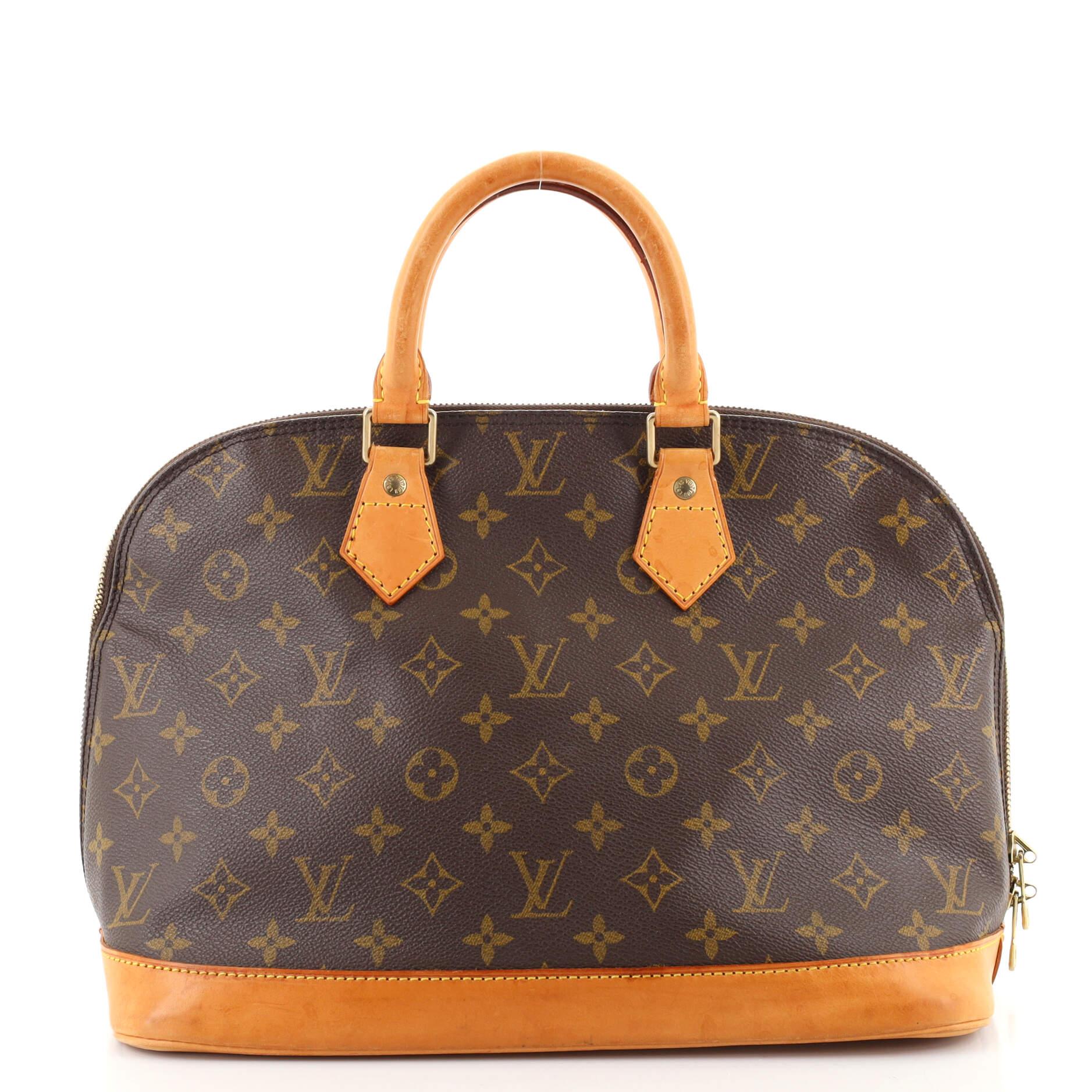 Brown Louis Vuitton Vintage Alma Handbag Monogram Canvas PM