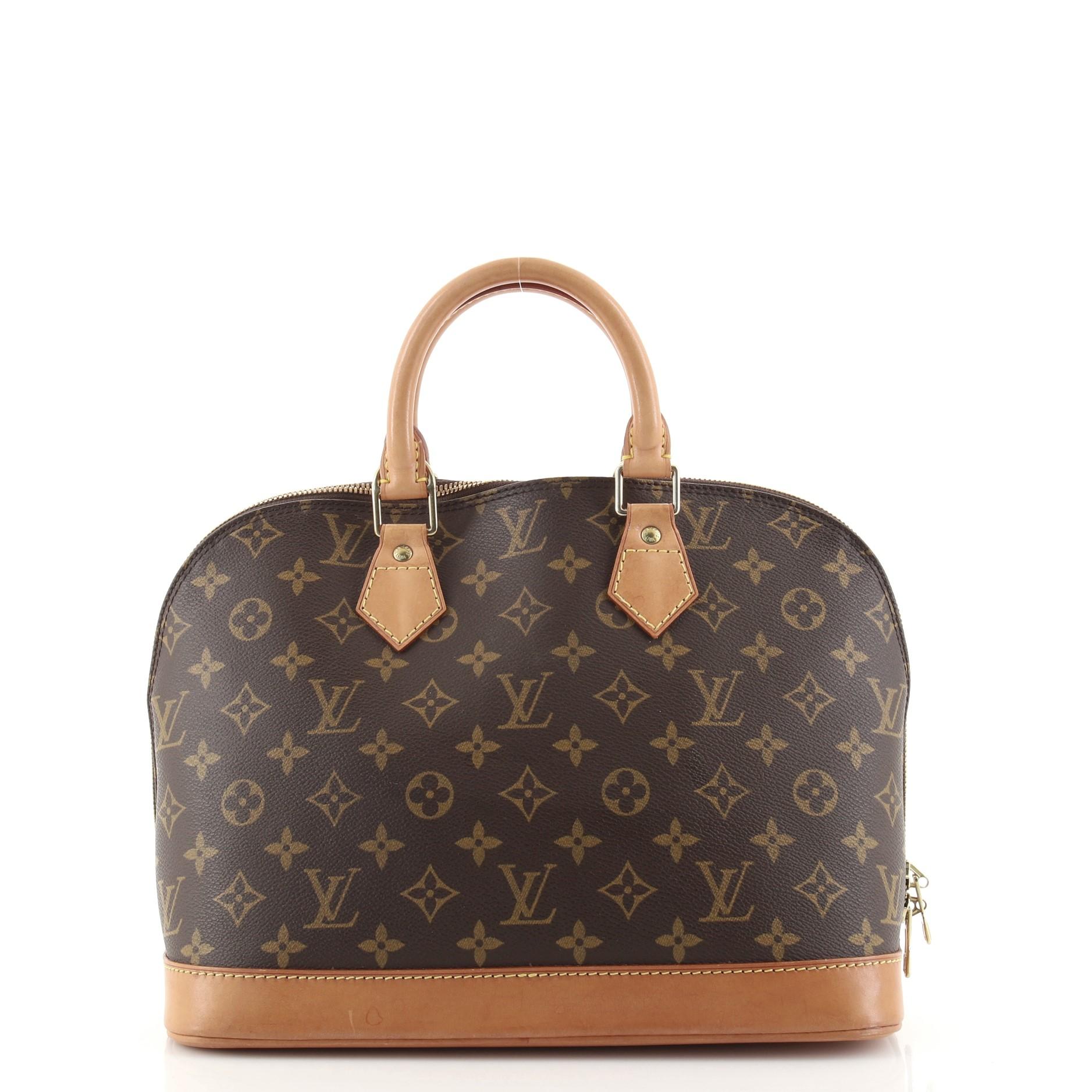 Brown Louis Vuitton Vintage Alma Handbag Monogram Canvas PM