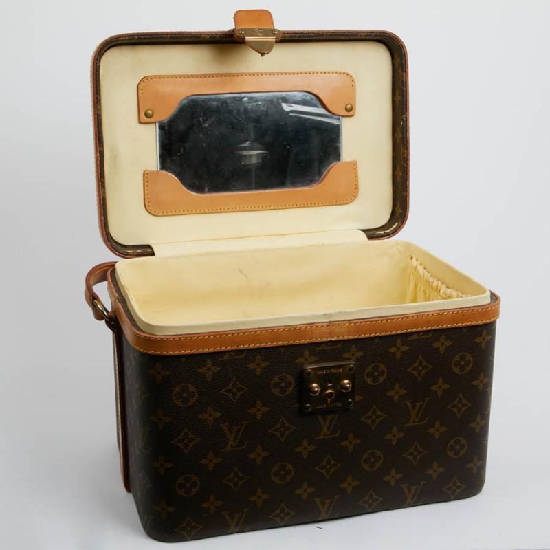 LOUIS VUITTON Vintage Beauty Case In Brown Canvas 6