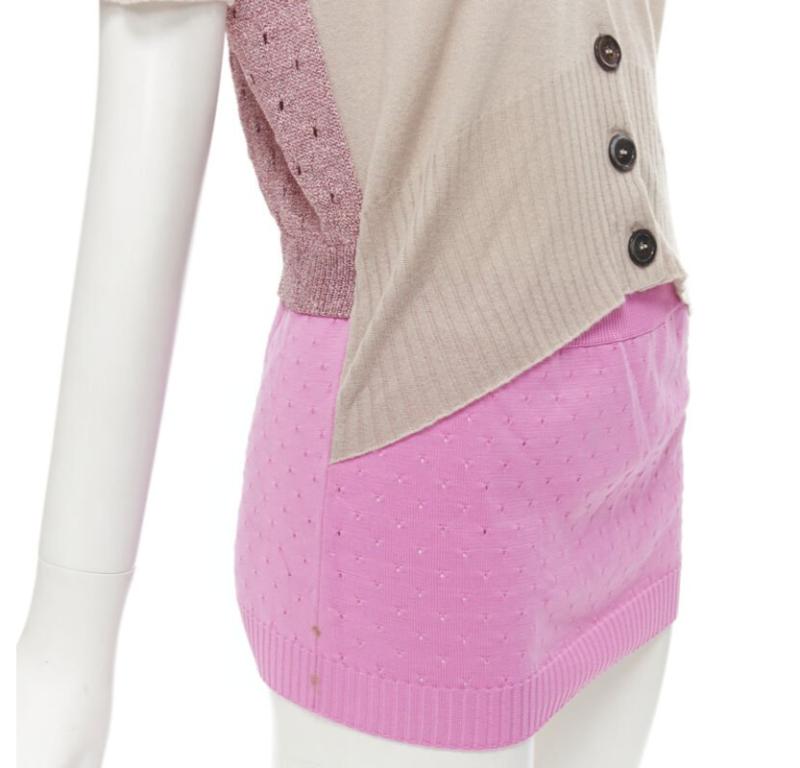 Beige LOUIS VUITTON Vintage beige cashmere blend pink lurex layered cardigan L For Sale