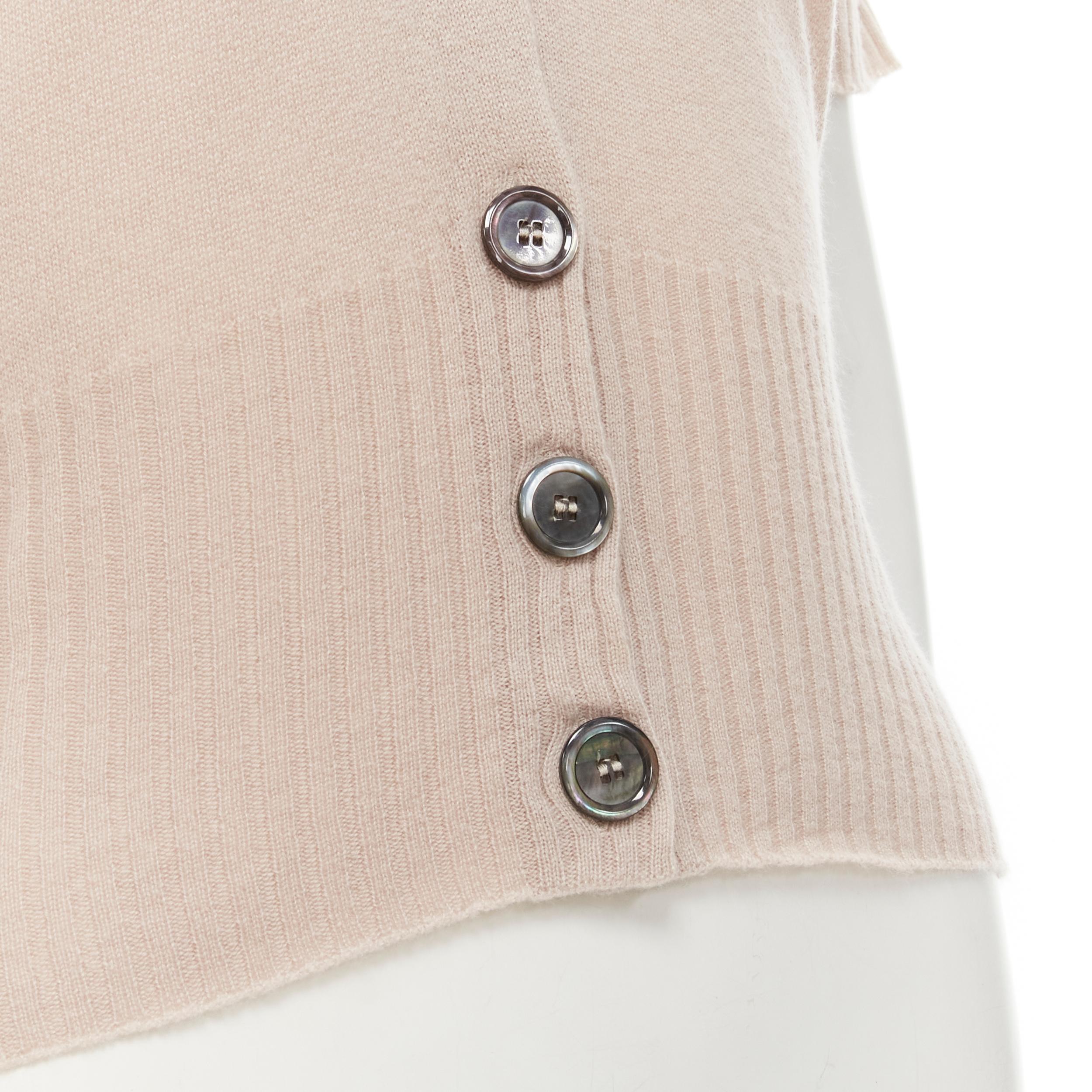 LOUIS VUITTON Vintage beige cashmere blend pink lurex layered cardigan L For Sale 4