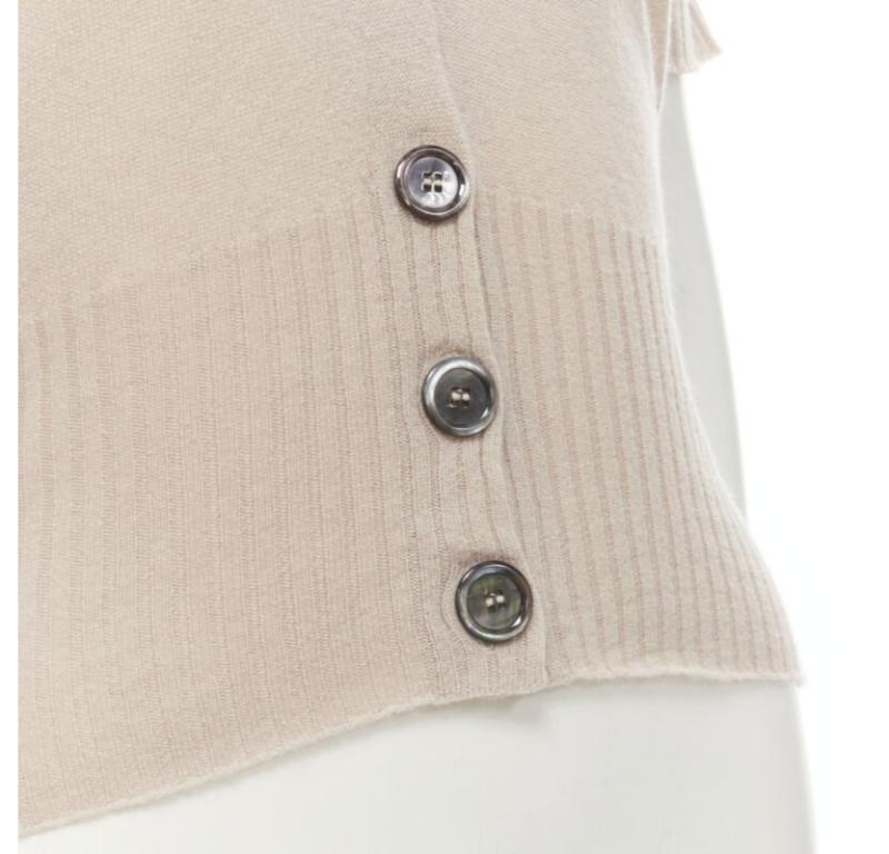 LOUIS VUITTON Vintage beige cashmere blend pink lurex layered cardigan L For Sale 4