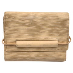 Louis Vuitton Vintage Beige Vanilla Epi Leather Elastic Trifold Wallet
