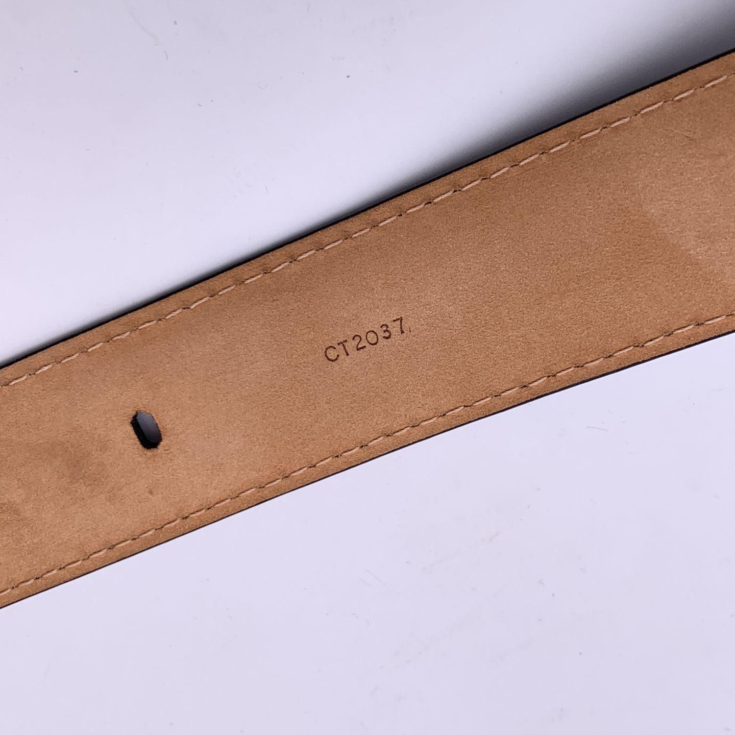 Louis Vuitton Vintage Black Epi Belt Silver Metal Buckle Size 110/44 3