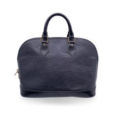 Louis Vuitton Vintage Cuir Epi Noir Alma Satchel Top Handle Bag