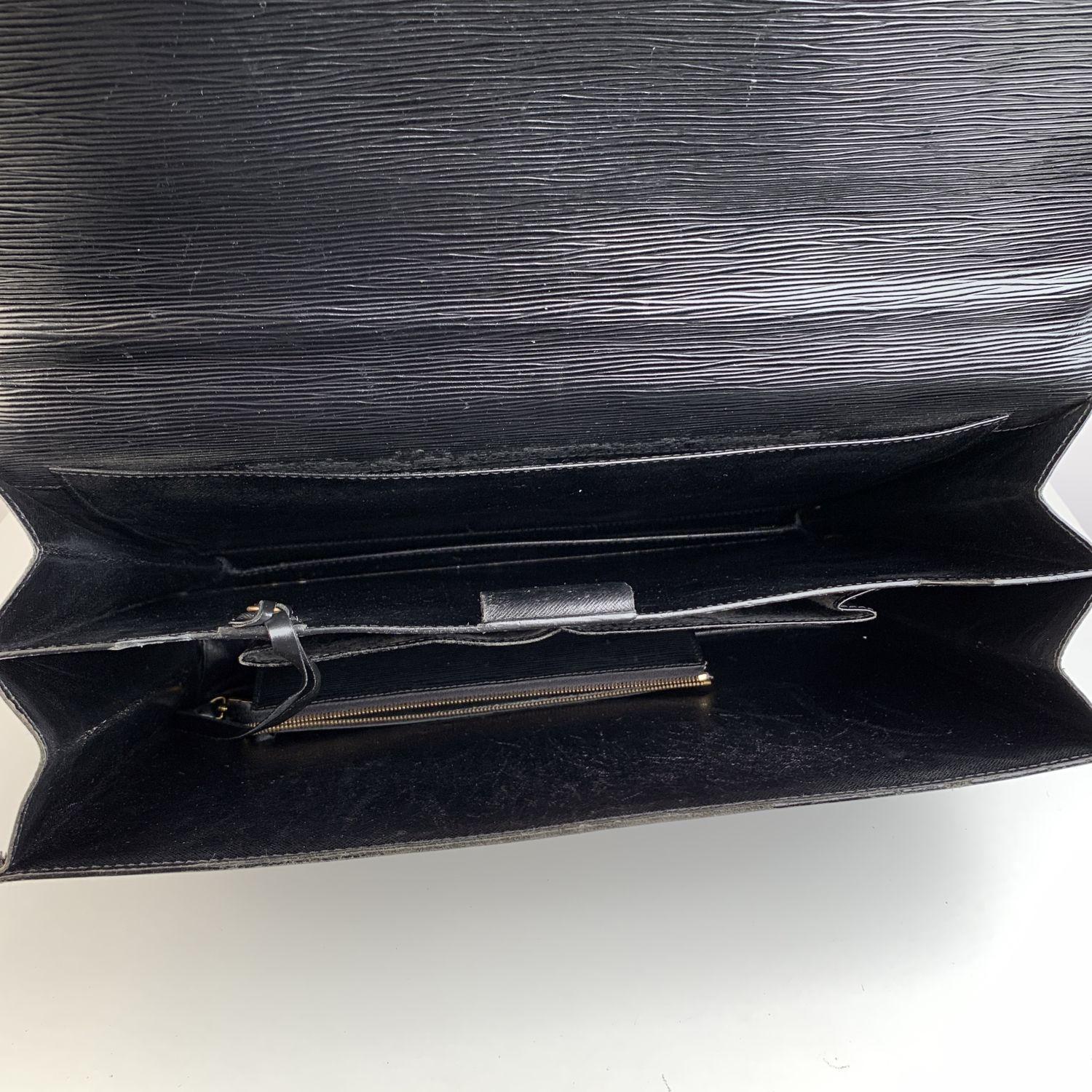 Louis Vuitton Vintage Black Epi Leather Ambassadeur Briefcase 9
