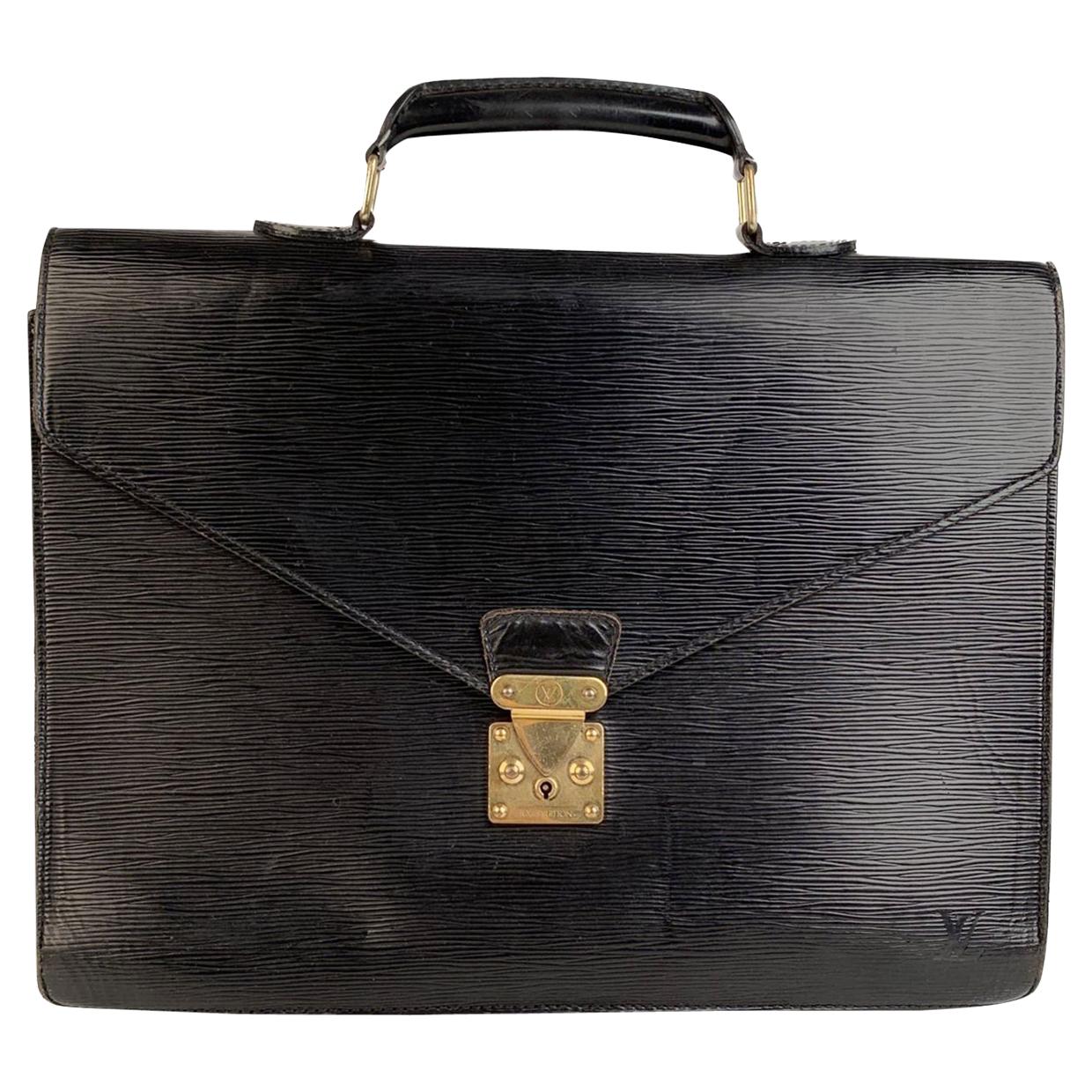 Louis Vuitton Vintage Black Epi Leather Ambassadeur Briefcase