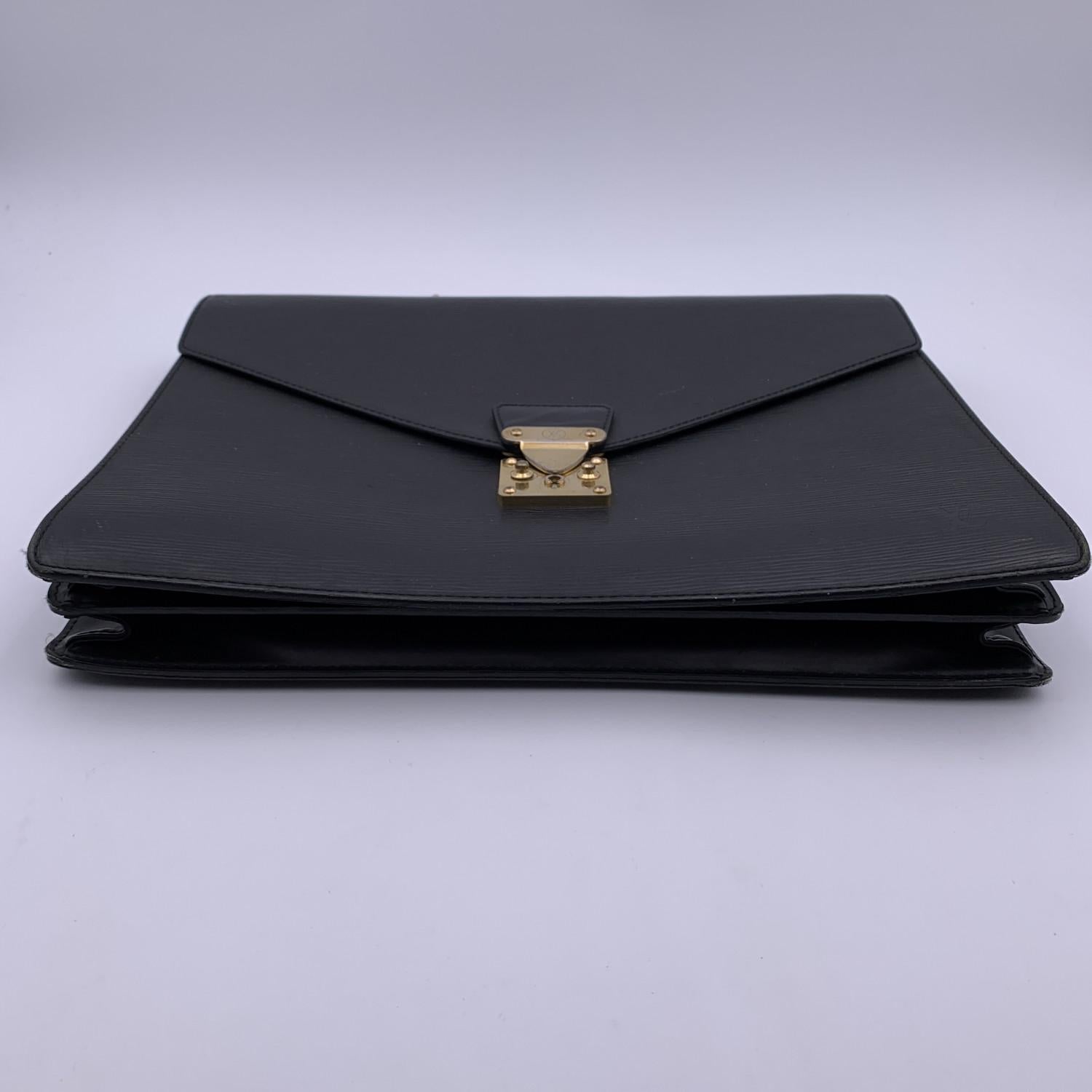 Women's or Men's Louis Vuitton Vintage Black Epi Leather Ambassadeur Work Bag Briefcase