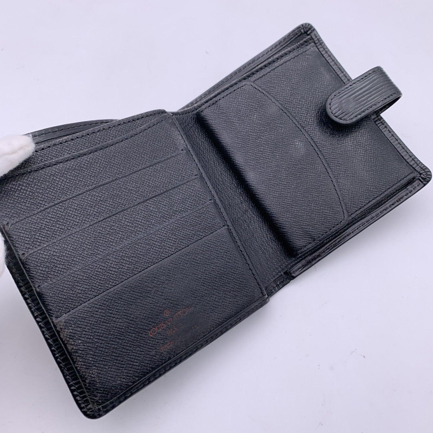 Louis Vuitton Vintage Black Epi Leather Compact Wallet Coin Purse 1