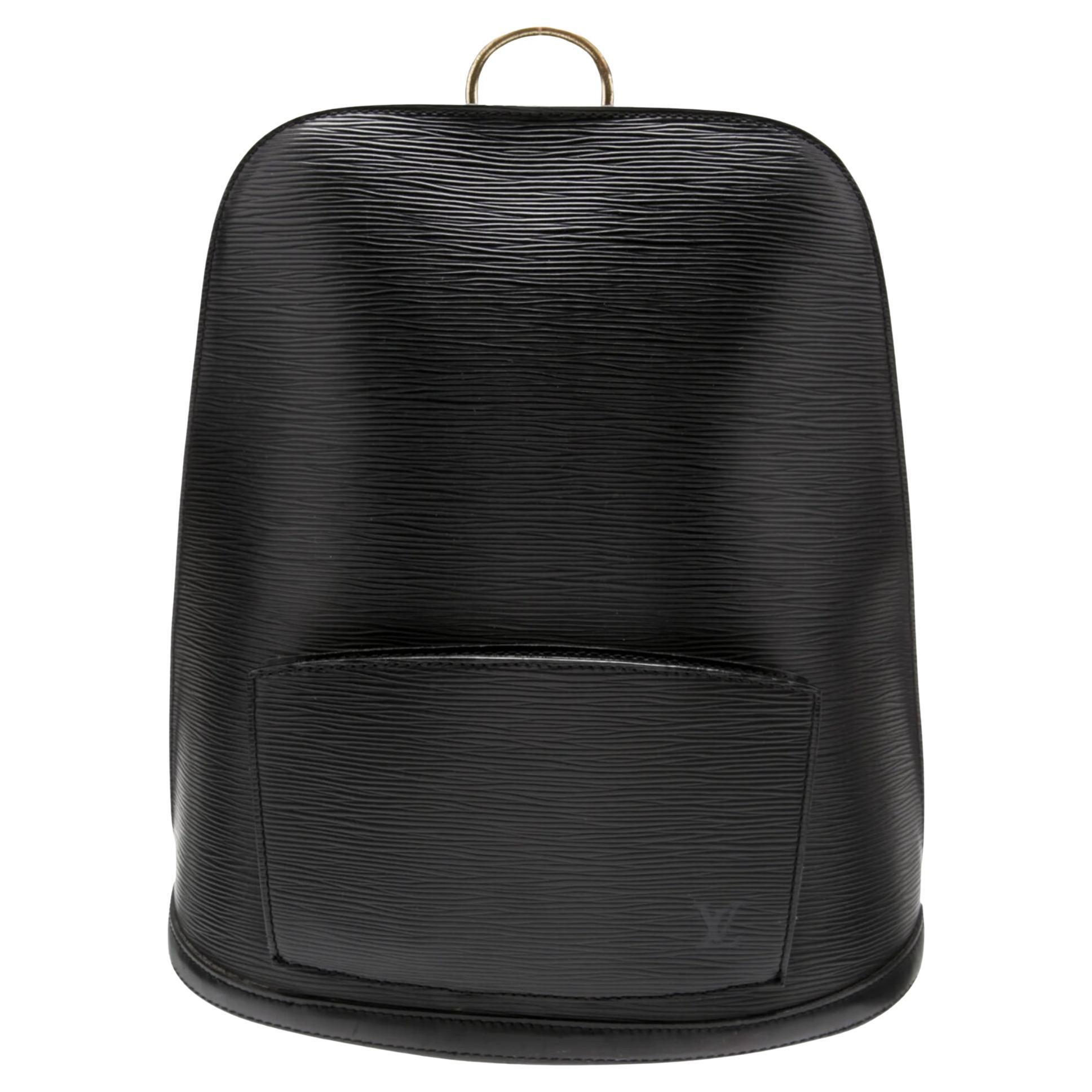 Louis Vuitton Black Aerogram Leather New Backpack For Sale at 1stDibs