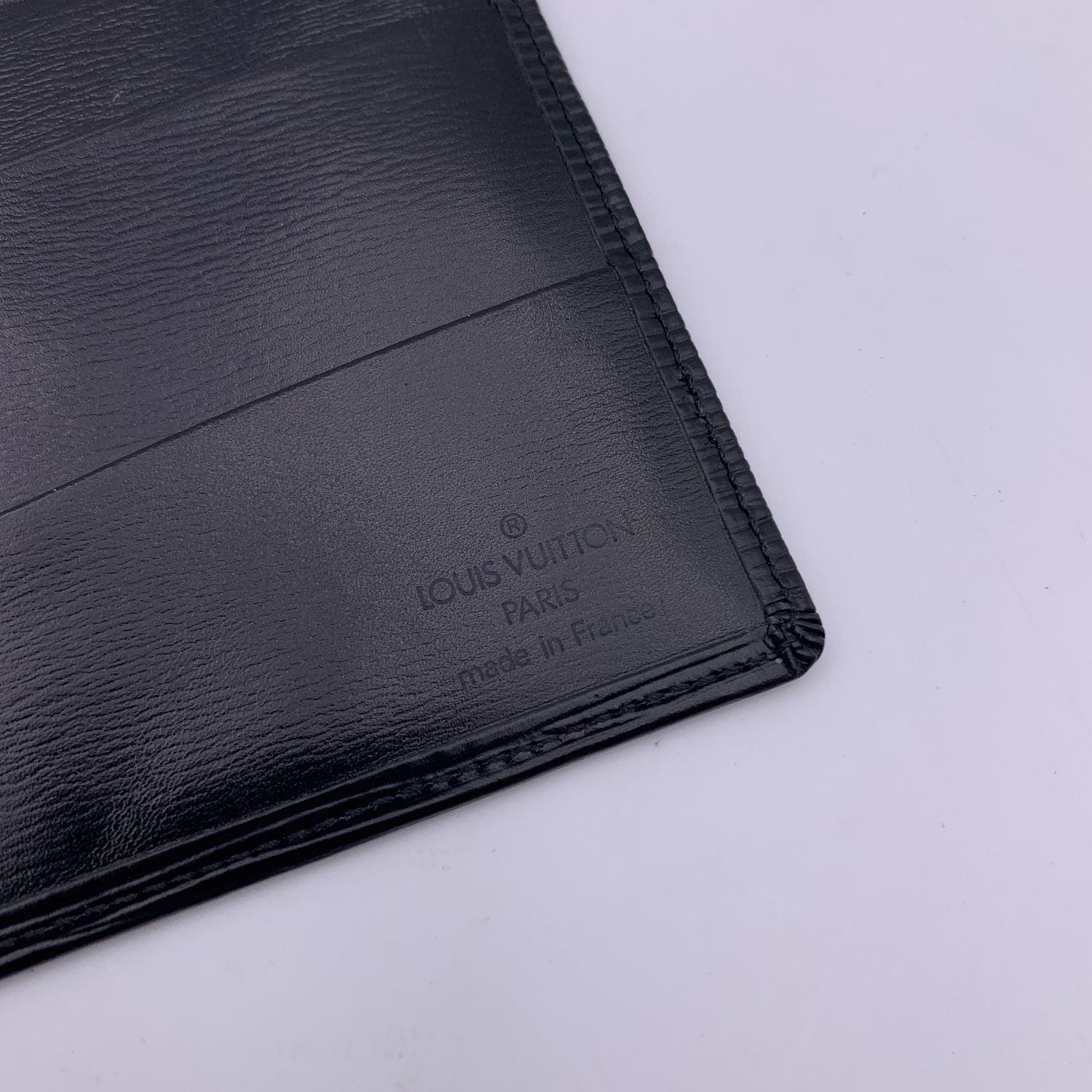 Louis Vuitton Vintage Black Epi Leather Long Card Wallet Ticket Holder For Sale 2