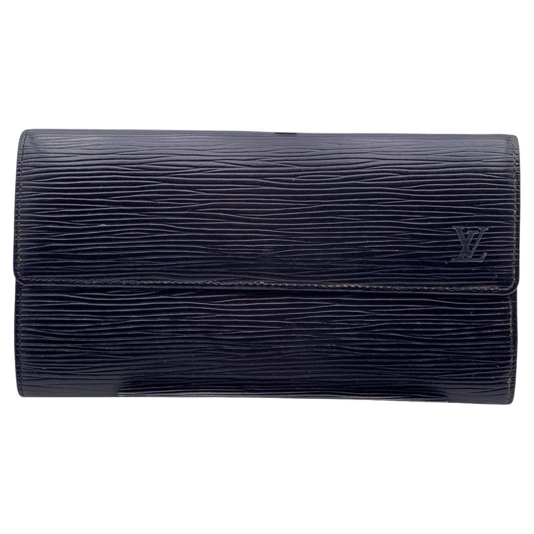 Louis Vuitton Vintage Black Epi Leather Long Continental Sarah Wallet