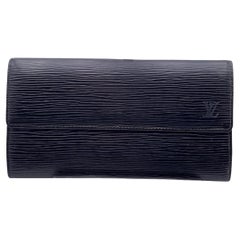 Louis Vuitton Vintage Black Epi Leather Long Continental Sarah Wallet