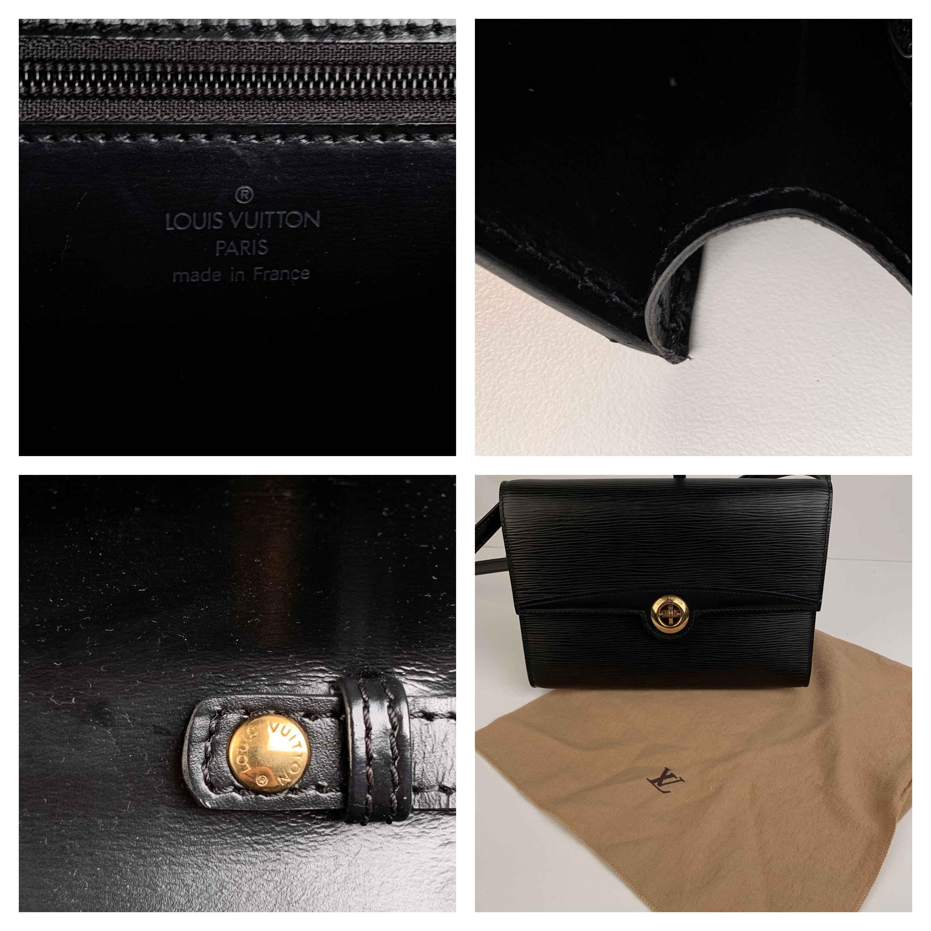 Louis Vuitton Vintage Black Epi Leather Pochette Arche Shoulder Bag 1