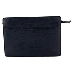 Louis Vuitton Vintage Black Epi Leather Pochette Homme Clutch Bag