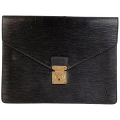 Louis Vuitton Vintage Black Epi Leather Senateur Portfolio Briefcase