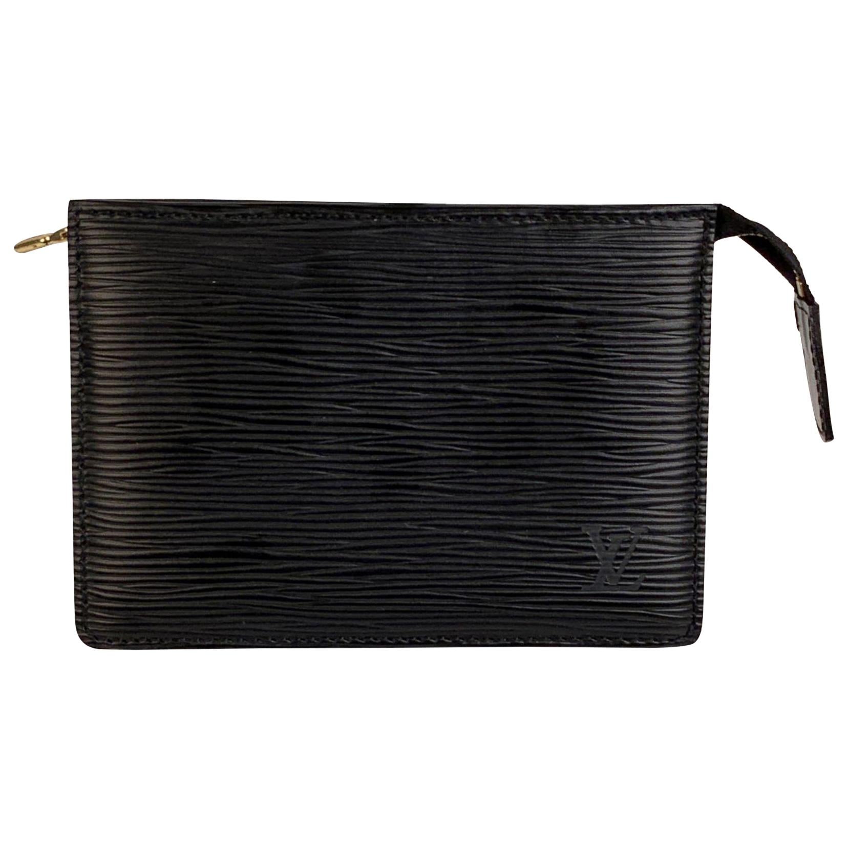 Louis Vuitton Vintage Black Epi Leather Toiletry 15 Pouch Bag For Sale at  1stDibs