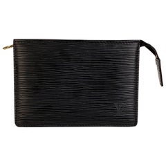 Louis Vuitton Vintage Black Epi Leather Toiletry 15 Pouch Bag For