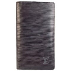Louis Vuitton Vintage Black Epi Leather Vertical Bifold Wallet