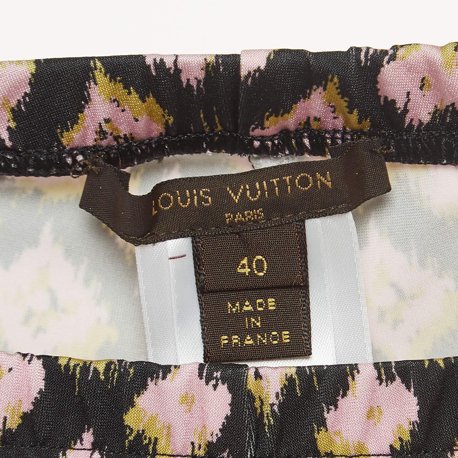  Louis Vuitton Vintage Noir/Rose Mono Leggings imprimé Ikkat S Pour femmes 