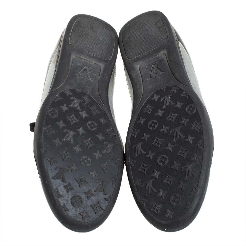 Women's Louis Vuitton Vintage Black/Silver Patent Leather Low Top Sneakers Size 39