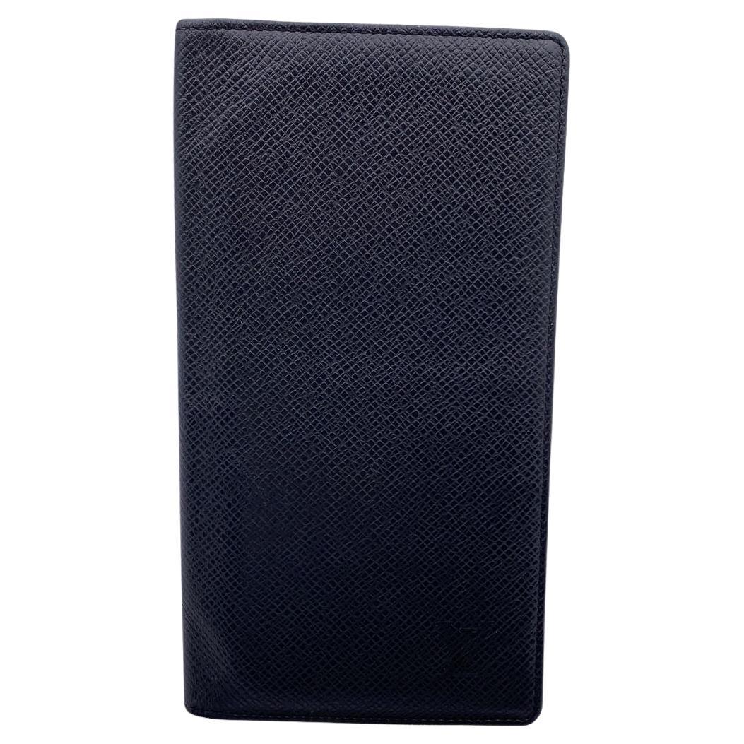 Louis Vuitton Vintage Black Taiga Porte Chequier Checkbook Wallet For Sale