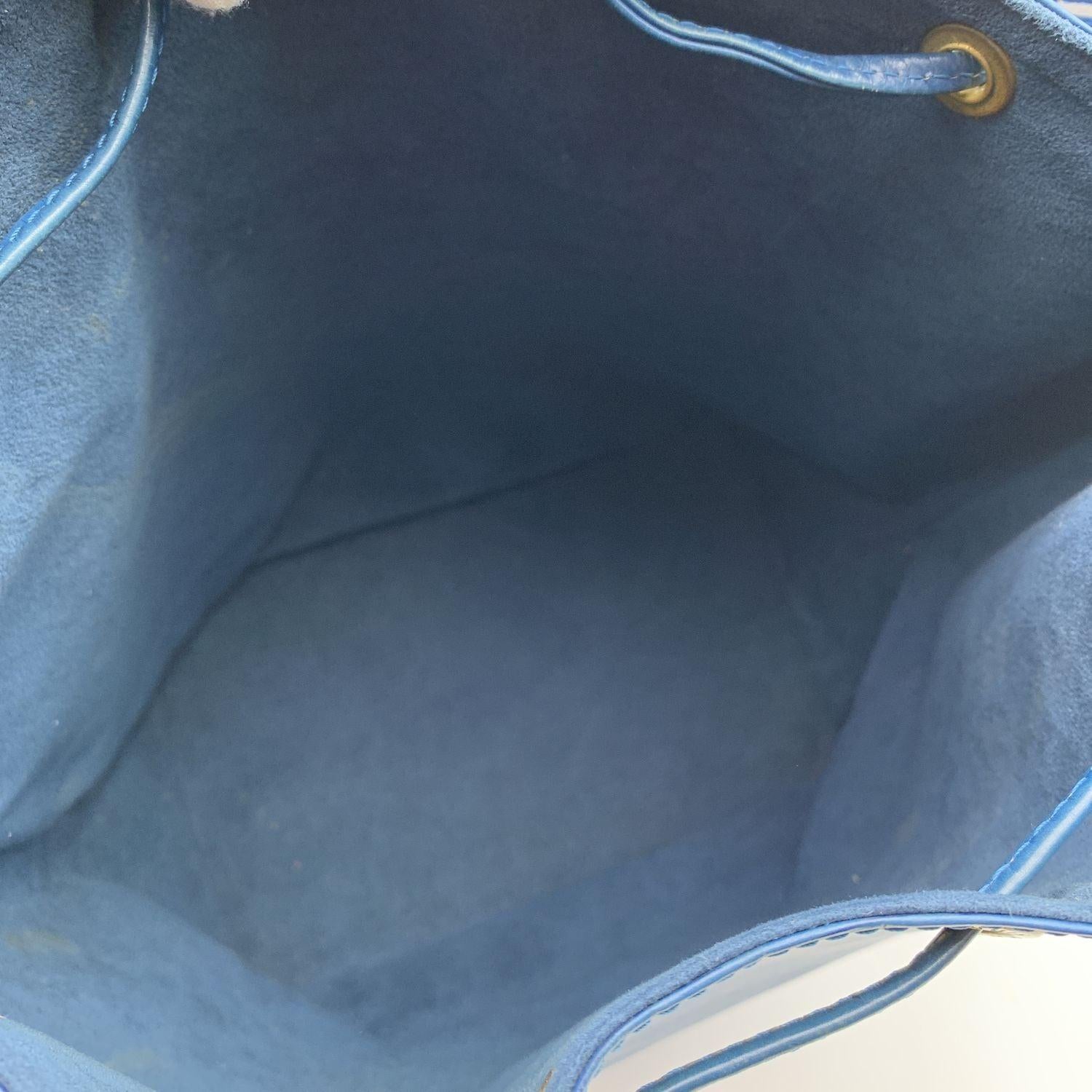 Louis Vuitton Vintage Blue Epi Leather Noe Noé Bucket Shoulder Bag For Sale 1
