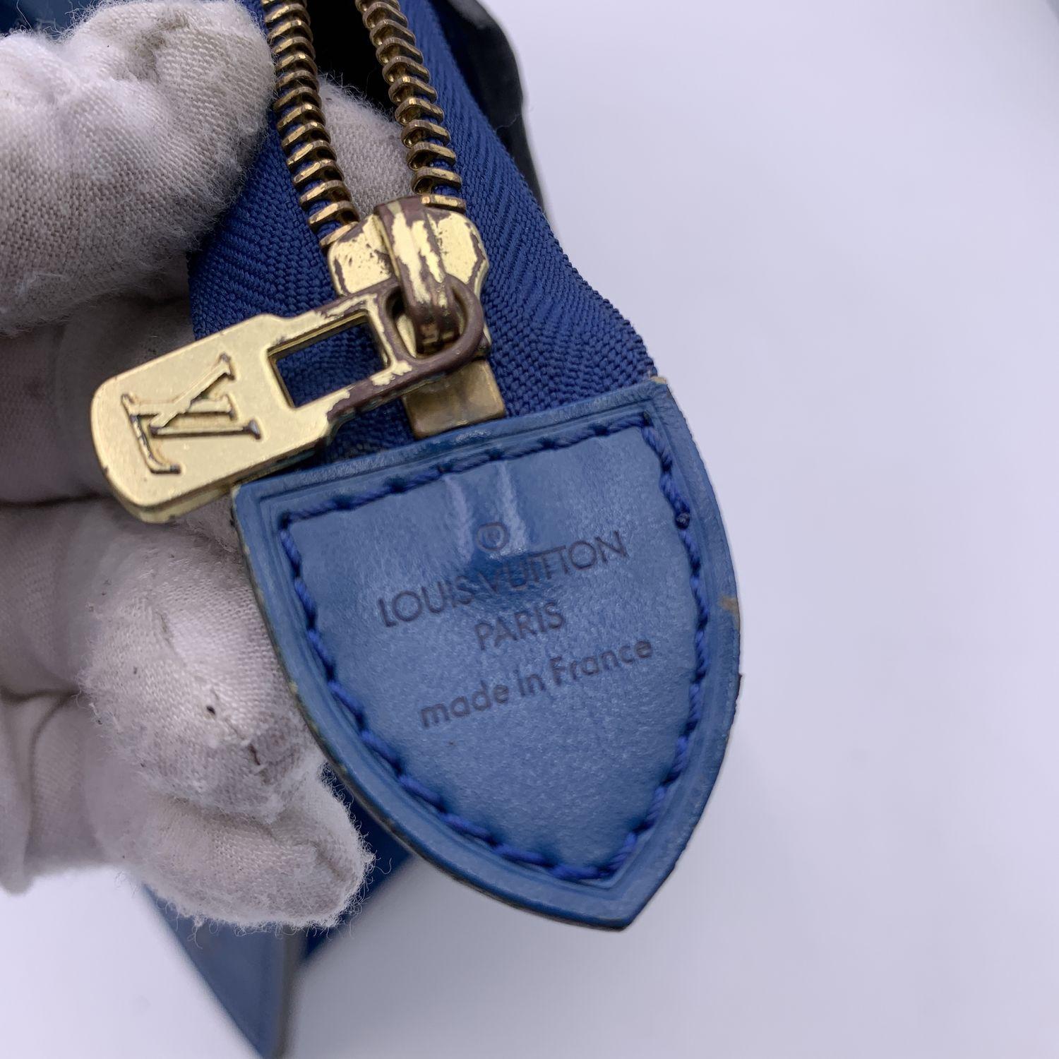 Louis Vuitton Vintage Blue Epi Leather Riviera Satchel Bag Handbag For