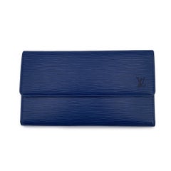 Louis Vuitton Vintage Blue Epi Long International Wallet Coin Purse