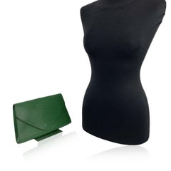 Louis Vuitton Vintage Borneo Green Epi Leather Art Deco Clutch Bag